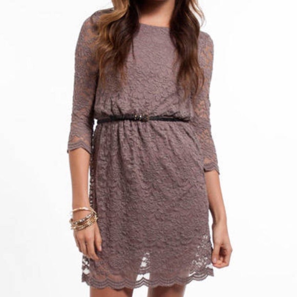 Tobi Vijo Couture Lady Lace Dusty Plum Dress - Picture 1 of 6